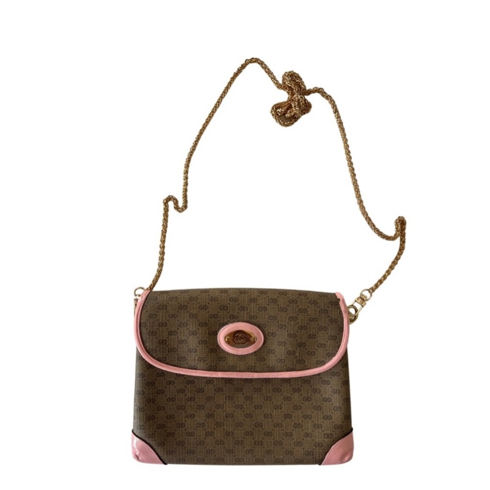 Restored Gucci Brown and Pink Crossbody Bag